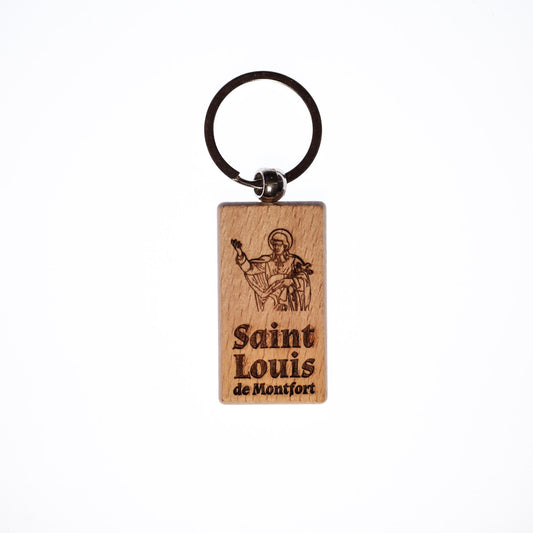 Saint Louis de Montfort, Solid Wood Keychain, Engraved in the USA, Catholic