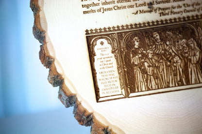 Prayer of Husband and Wife, 9 3/4 x 12 3/4 inch Laser-Engraved Wood Wall Art with Rustic Bark Edges  | Engraved in the USA | Catholic Living