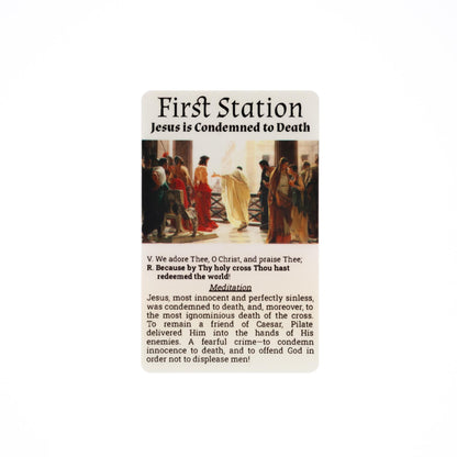 Pocket Stations of the Cross, 16 Durable Plastic Cards, Franciscan Method: Pocket PrayerFulls™ | Catholic Prayers
