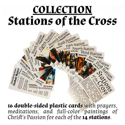 Pocket Stations of the Cross, 16 Durable Plastic Cards, Franciscan Method: Pocket PrayerFulls™ | Catholic Prayers