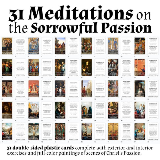 Meditations on the Sorrowful Passion, 31 Durable Plastic Cards on the Mysteries of Christ's Passion | Pocket PrayerFulls™ | Catholic Prayers