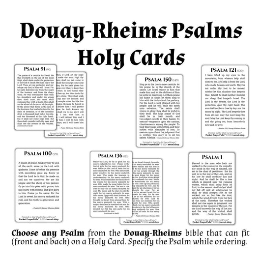 Douay-Rheims Psalms Holy Cards: Pocket PrayerFulls™ | Durable Wallet Holy Cards | Holy Bible | Douay-Rheims | Scripture | Psalms