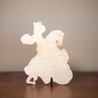 Saint George and the Dragon, Paint Your Own Mini Saint Cutout Figurines, Birch Wood, 5" x 4", Laser Cut and Engraved in the USA