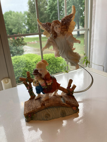 Vintage Guardian Angel and Children Figurine
