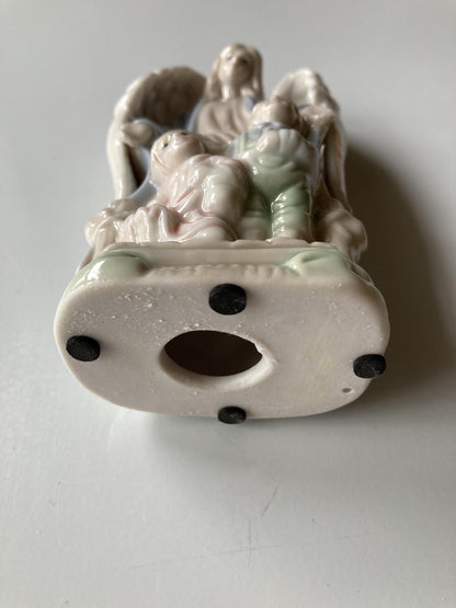 Vintage Guardian Angel with Children Figurine