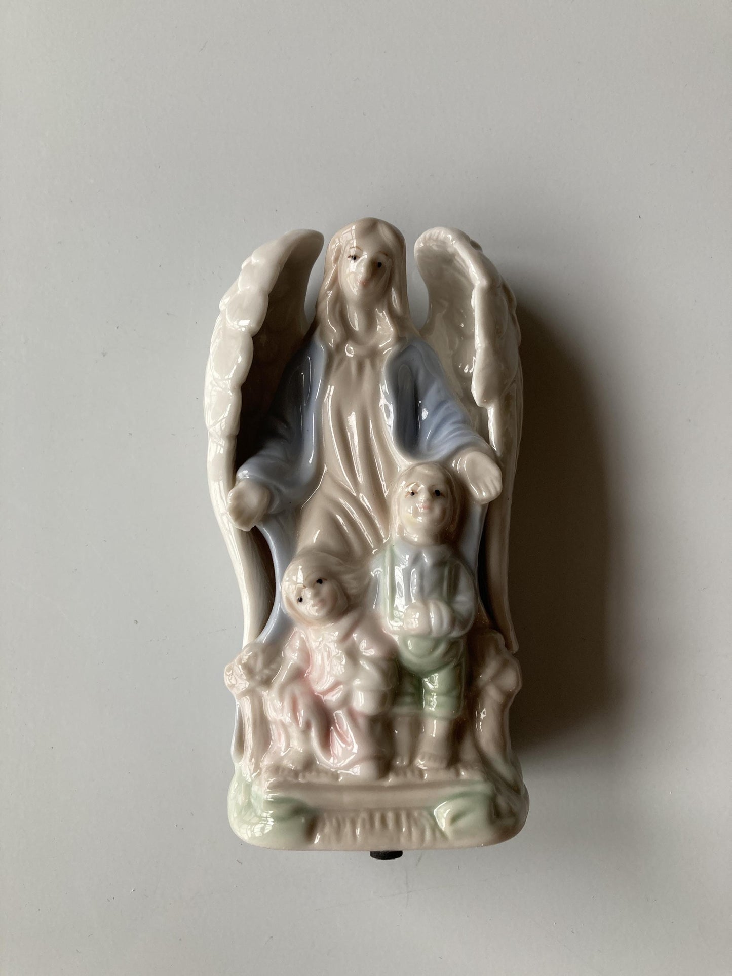 Vintage Guardian Angel with Children Figurine