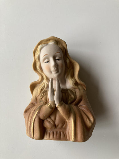 Vintage Ceramic Virgin Mary with Praying Hands Figurine