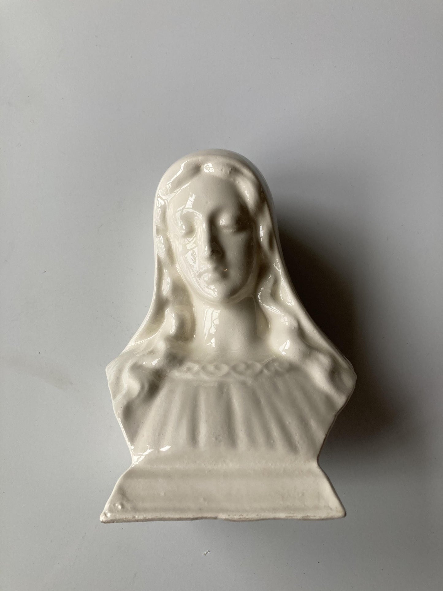 Vintage White Porcelain Virgin Mary Bust