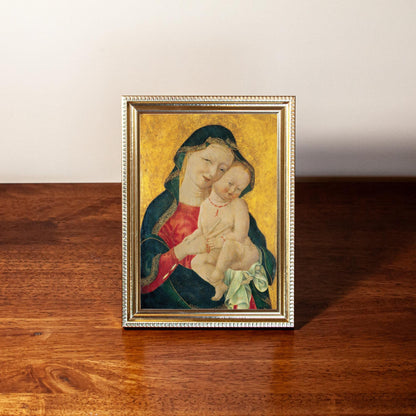 Madonna and Child - Master of the Winking Eyes, Hand-Framed Original Design—Restored Antique Artwork—Gold Frame, Wall Decor, 5x7, 8x10