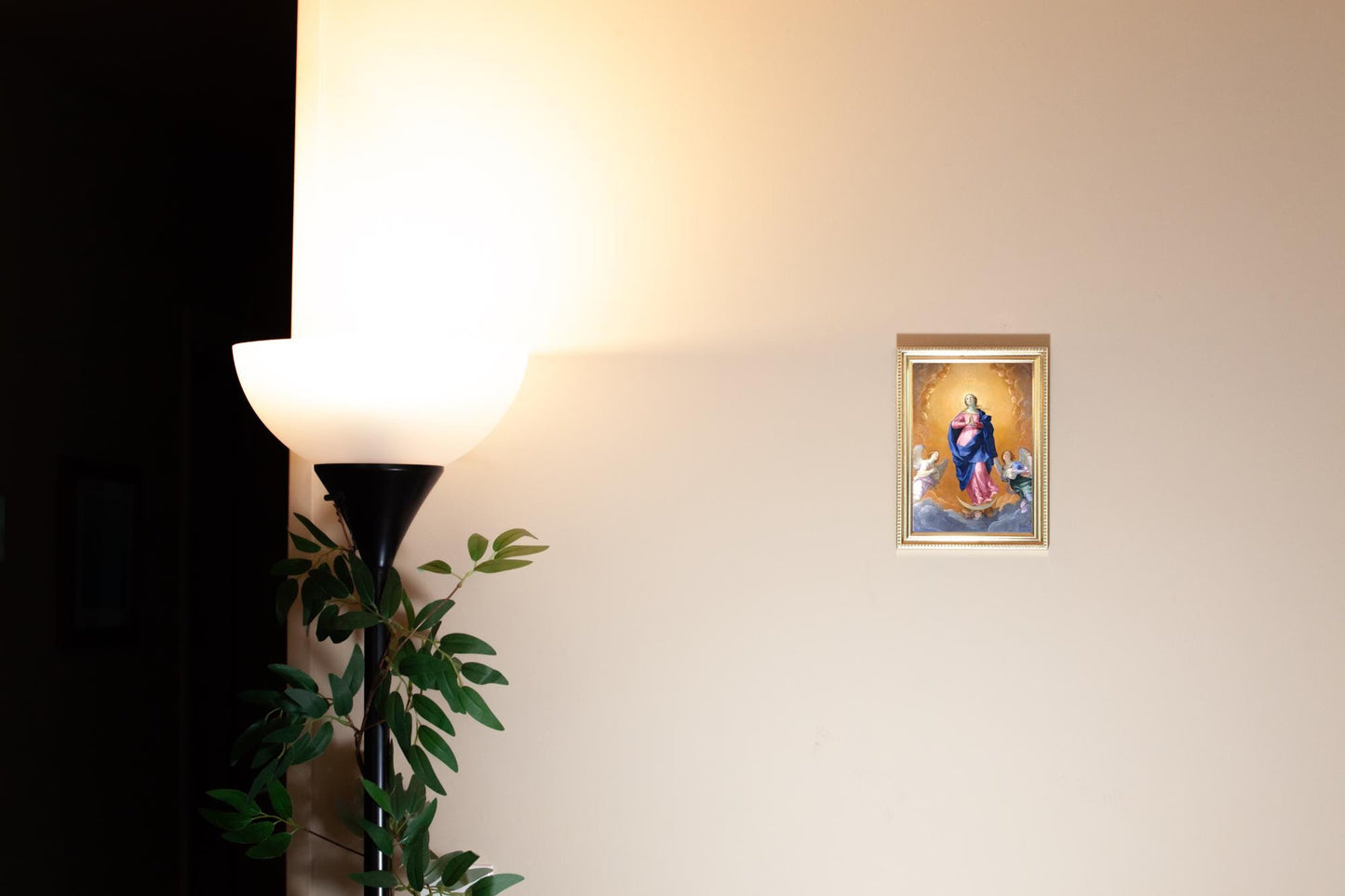 Immaculate Conception, Hand-Framed Original Design—Restored Antique Artwork—Gold Frame, Wall Decor, Home Altar, Blessed Virgin, 5x7, 8x10