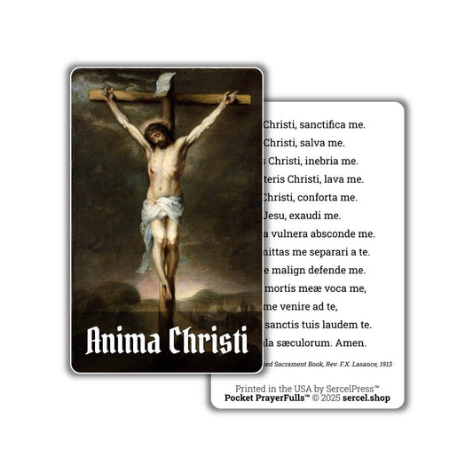 Anima Christi / Soul of Christ Sanctify Me in LATIN: Pocket PrayerFulls™ | Uncompromising Holy Cards — Built to Last. Backed for Life