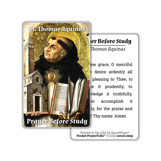 Prayer of St. Thomas Aquinas Before Study: Pocket PrayerFulls™ | Uncompromising Holy Cards — Built to Last. Backed for Life