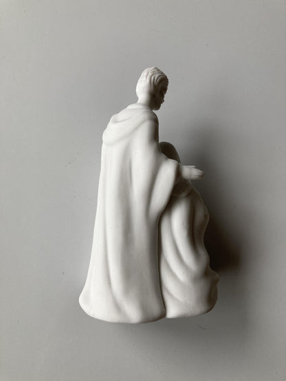 Vintage Holy Family Statue with Roses, Porcelain, 5 inches