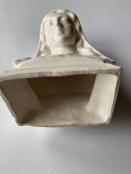Vintage White Porcelain Virgin Mary Bust