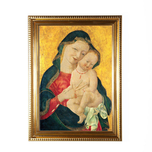 Madonna and Child - Master of the Winking Eyes, Hand-Framed Original Design—Restored Antique Artwork—Gold Frame, Wall Decor, 5x7, 8x10