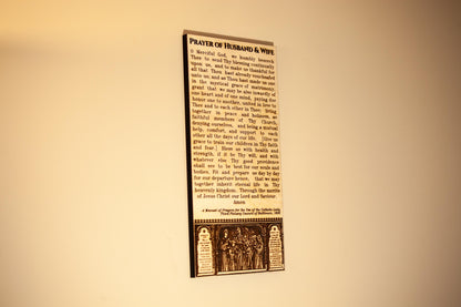 Prayer of Husband & Wife – 6x12 or 4x8 Wood Wall Plaque – Engraved Baltic Birch – Catholic Marriage Gift, Home Altar Decor, Made in the USA