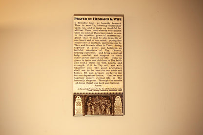 Prayer of Husband & Wife – 6x12 or 4x8 Wood Wall Plaque – Engraved Baltic Birch – Catholic Marriage Gift, Home Altar Decor, Made in the USA
