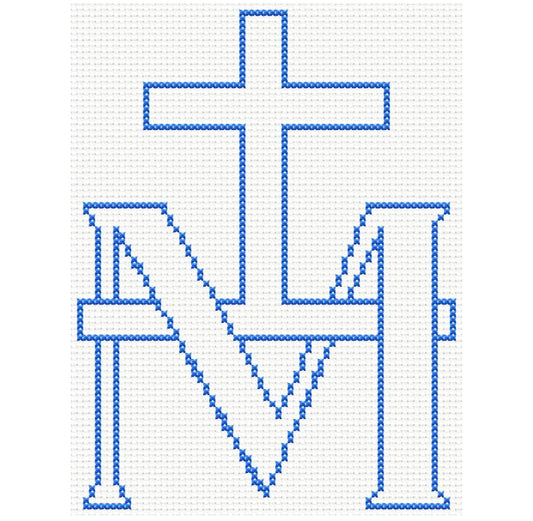 Marian Cross – Catholic Cross Stitch Pattern PDF – 65x85 Stitches – Religious Cross Stitch Chart – Instant Digital Download