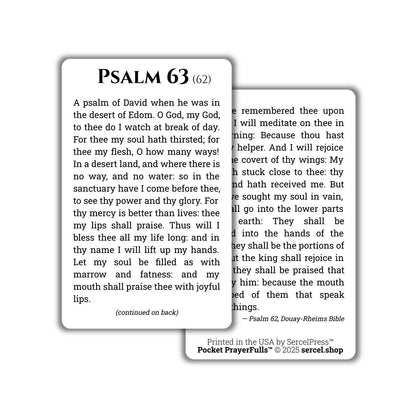 Psalm 63: Pocket PrayerFulls™ | Durable Wallet Holy Cards | Holy Bible | Douay-Rheims | Scripture | Psalms