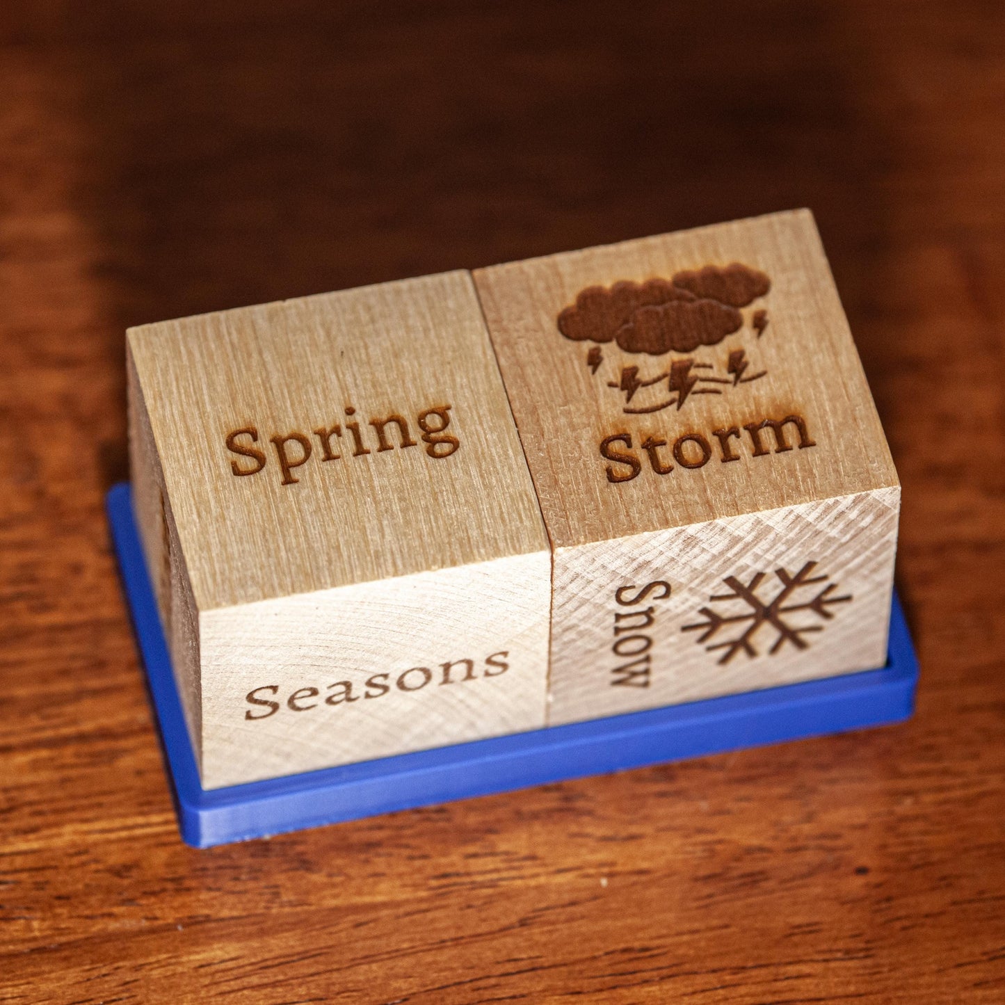 Weather Blocks – Identify Daily Seasons & Weather – Montessori, Homeschool, Classroom Tool – Made in the USA – Wooden Learning Toy