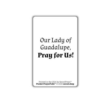 Our Lady of Guadalupe, Durable Plastic Holy Card - English or Spanish - Catholic Wallet Card - Made in the USA - Pocket PrayerFulls™
