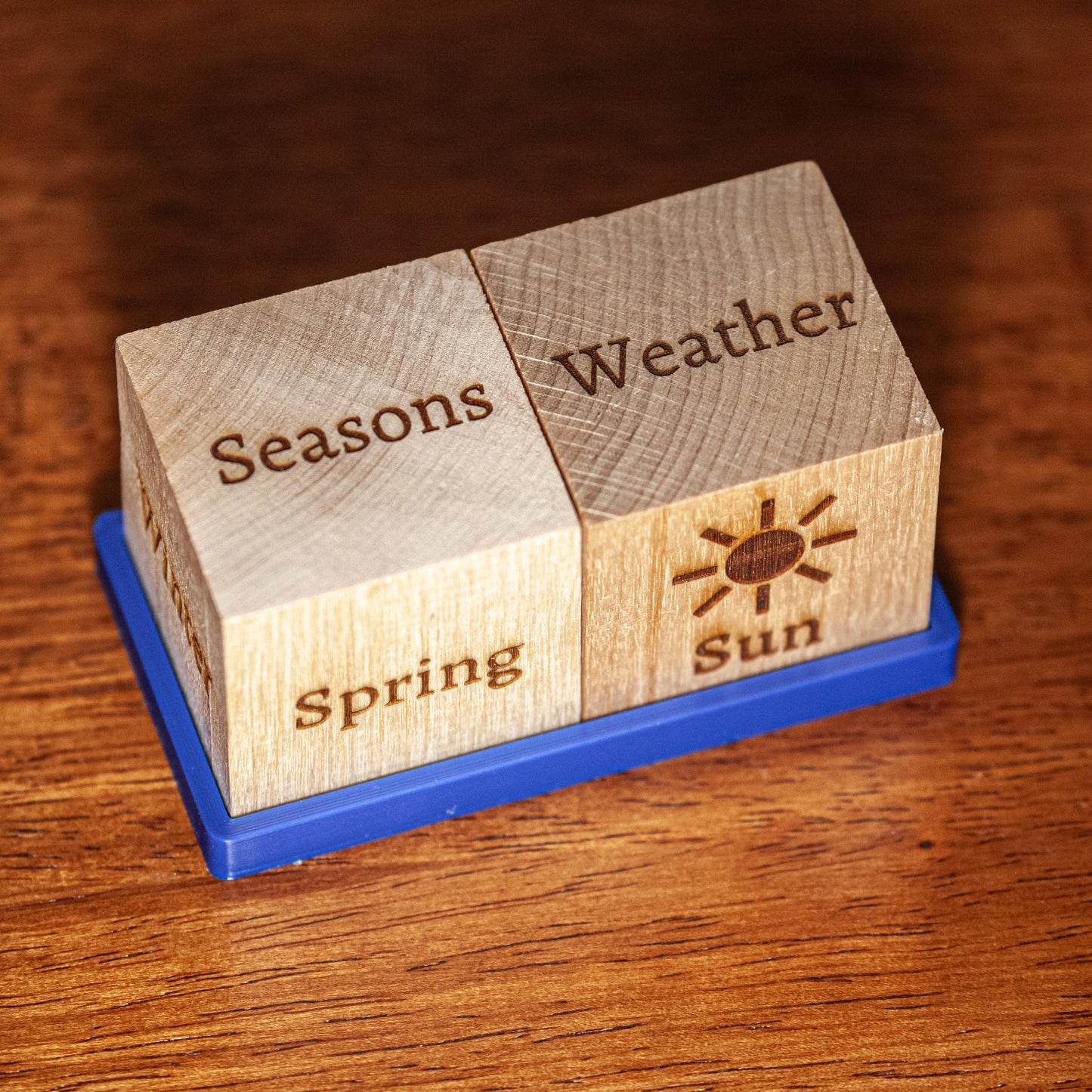 Weather Blocks – Identify Daily Seasons & Weather – Montessori, Homeschool, Classroom Tool – Made in the USA – Wooden Learning Toy