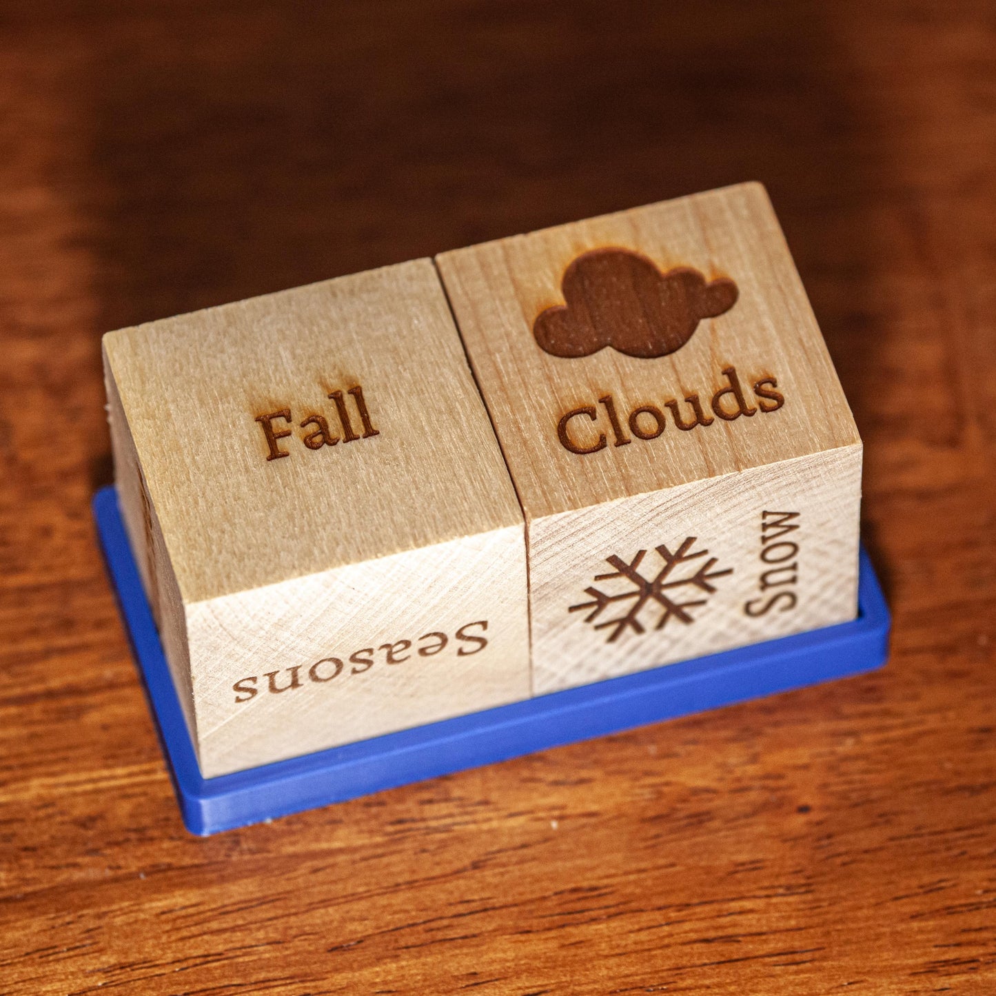 Weather Blocks – Identify Daily Seasons & Weather – Montessori, Homeschool, Classroom Tool – Made in the USA – Wooden Learning Toy