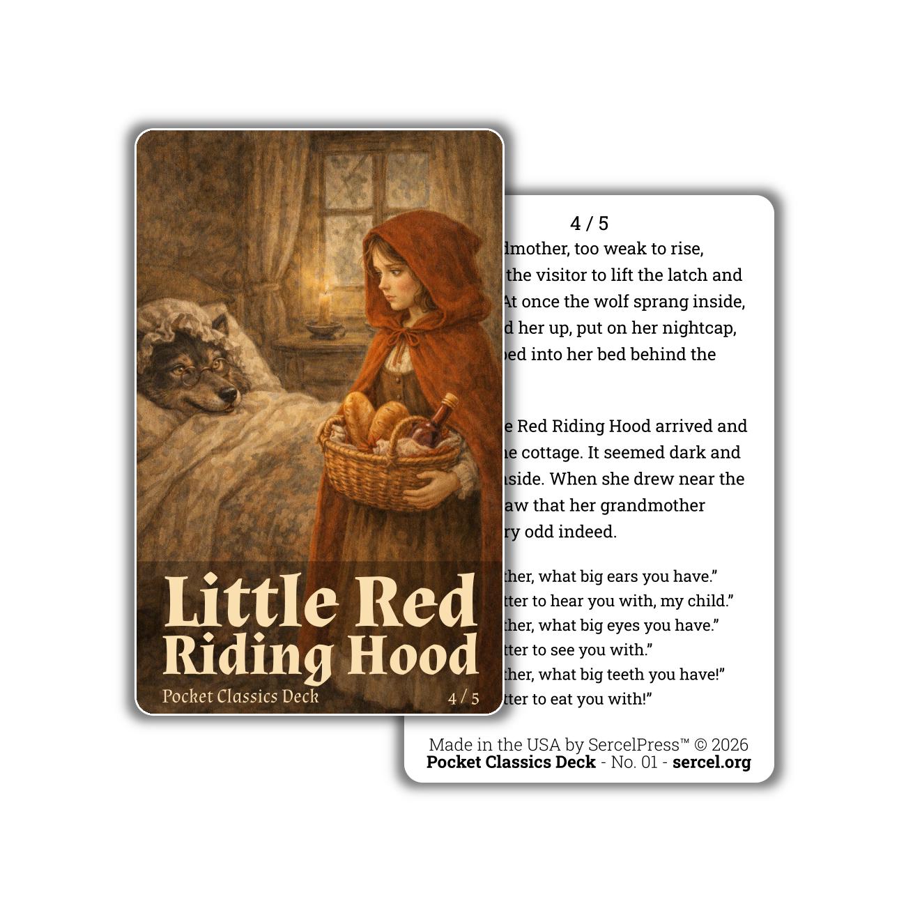 Little Red Riding Hood Story Cards – Illustrated Fairy Tale – Screen-Free Kids Storytelling Activity – Durable Plastic Cards – Made in USA