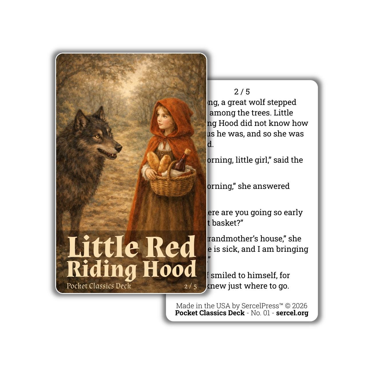 Little Red Riding Hood Story Cards – Illustrated Fairy Tale – Screen-Free Kids Storytelling Activity – Durable Plastic Cards – Made in USA