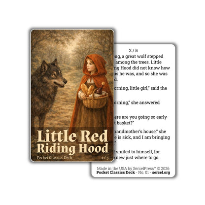 Little Red Riding Hood Story Cards – Illustrated Fairy Tale – Screen-Free Kids Storytelling Activity – Durable Plastic Cards – Made in USA