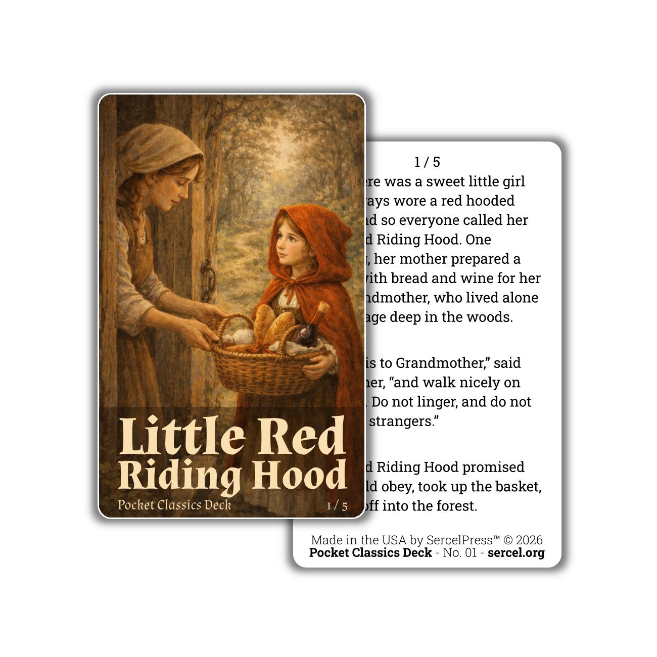 Little Red Riding Hood Story Cards – Illustrated Fairy Tale – Screen-Free Kids Storytelling Activity – Durable Plastic Cards – Made in USA