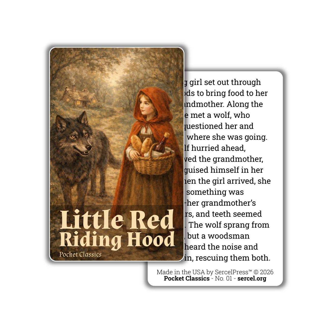 Little Red Riding Hood Story Cards – Illustrated Fairy Tale – Screen-Free Kids Storytelling Activity – Durable Plastic Cards – Made in USA