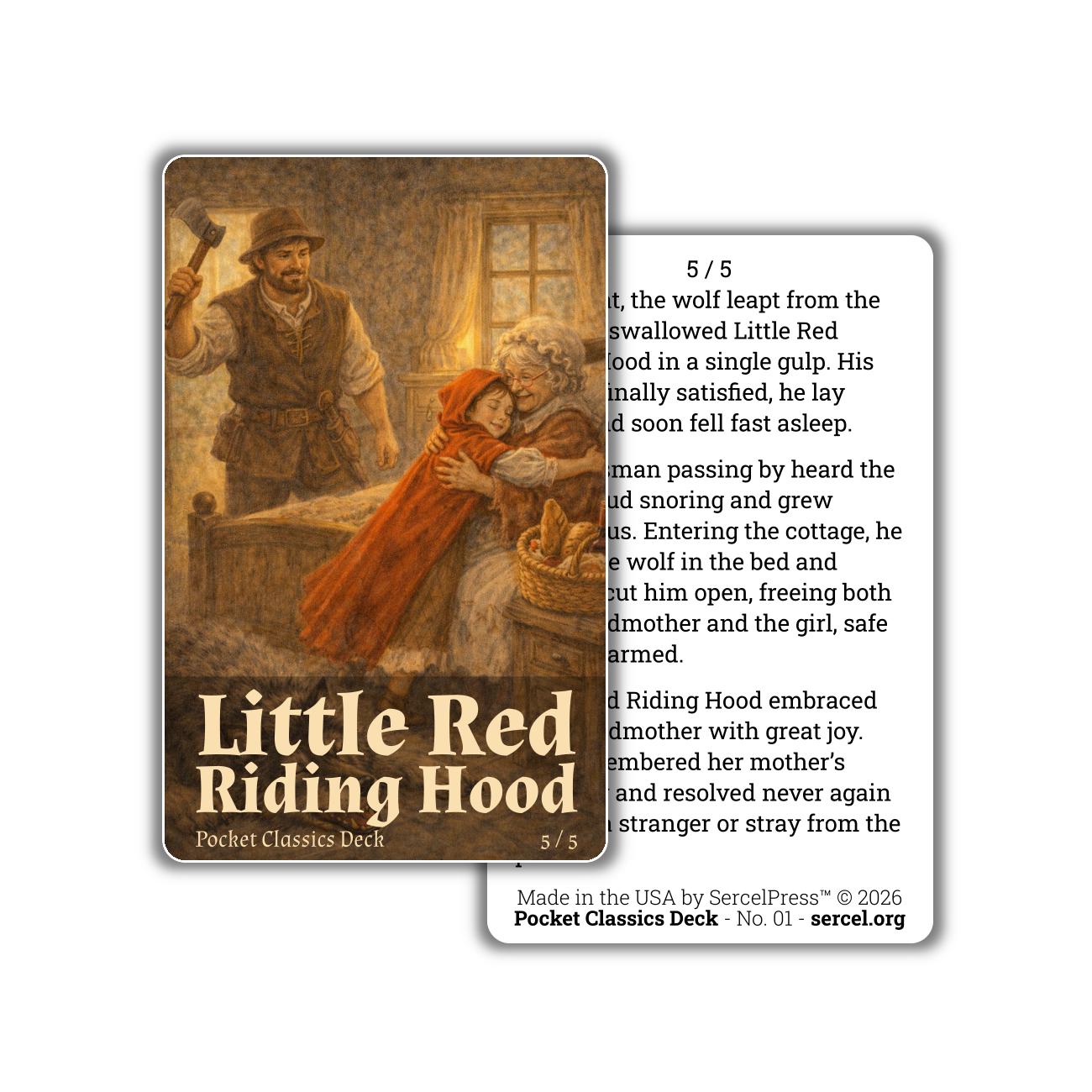 Little Red Riding Hood Story Cards – Illustrated Fairy Tale – Screen-Free Kids Storytelling Activity – Durable Plastic Cards – Made in USA