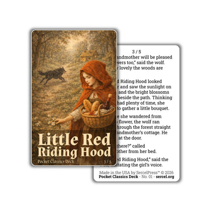 Little Red Riding Hood Story Cards – Illustrated Fairy Tale – Screen-Free Kids Storytelling Activity – Durable Plastic Cards – Made in USA