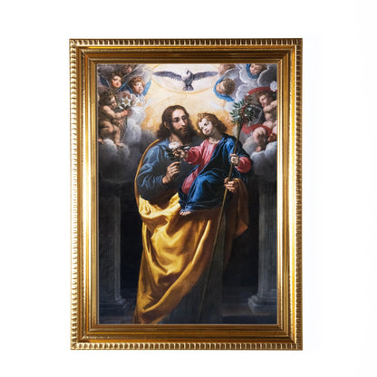 Saint Joseph Framed Print, Hand-Framed Original Design—Restored Antique Artwork—Gold Frame, Catholic Wall Decor, Home Altar, 5x7, 8x10