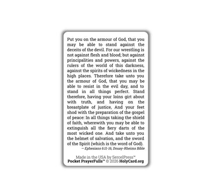 Armor of God Scripture Card – Ephesians 6:11-16 – Bible Verse Wallet Card – Spiritual Warfare – Pocket PrayerFulls™