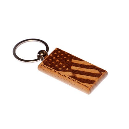 We The People Keychain – 1776–2026 American 250th Anniversary – Engraved Wood USA Flag Keychain – Patriotic Gift, Made in USA