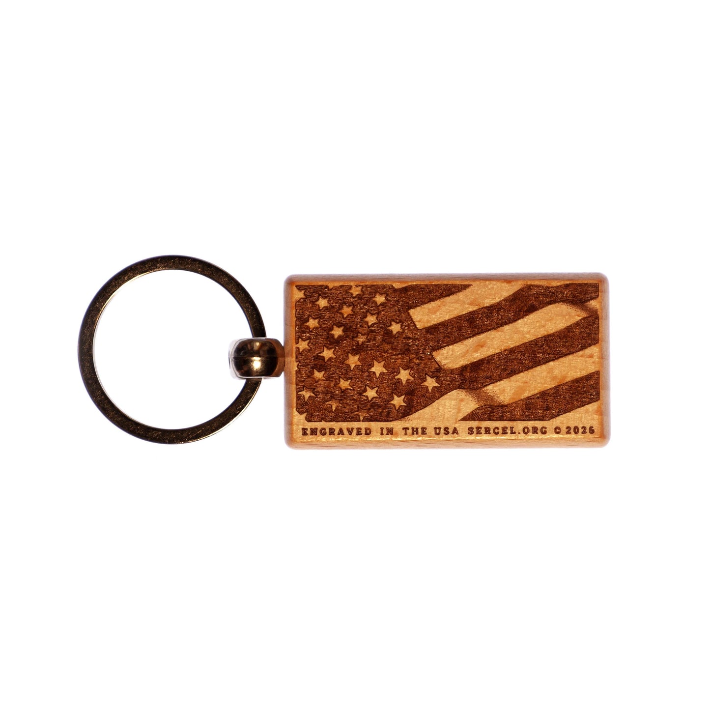 We The People Keychain – 1776–2026 American 250th Anniversary – Engraved Wood USA Flag Keychain – Patriotic Gift, Made in USA