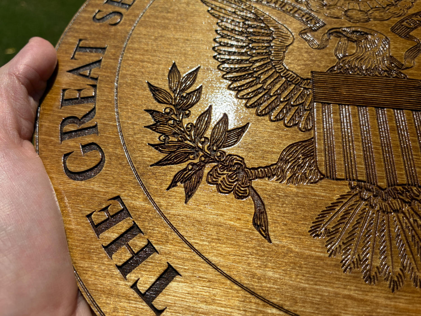 Great Seal of the United States Wood Plaque – 12" Patriotic Wall Art – 1776–2026 American 250th Anniversary Decor