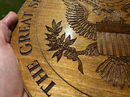 Great Seal of the United States Wood Plaque – 12" Patriotic Wall Art – 1776–2026 American 250th Anniversary Decor