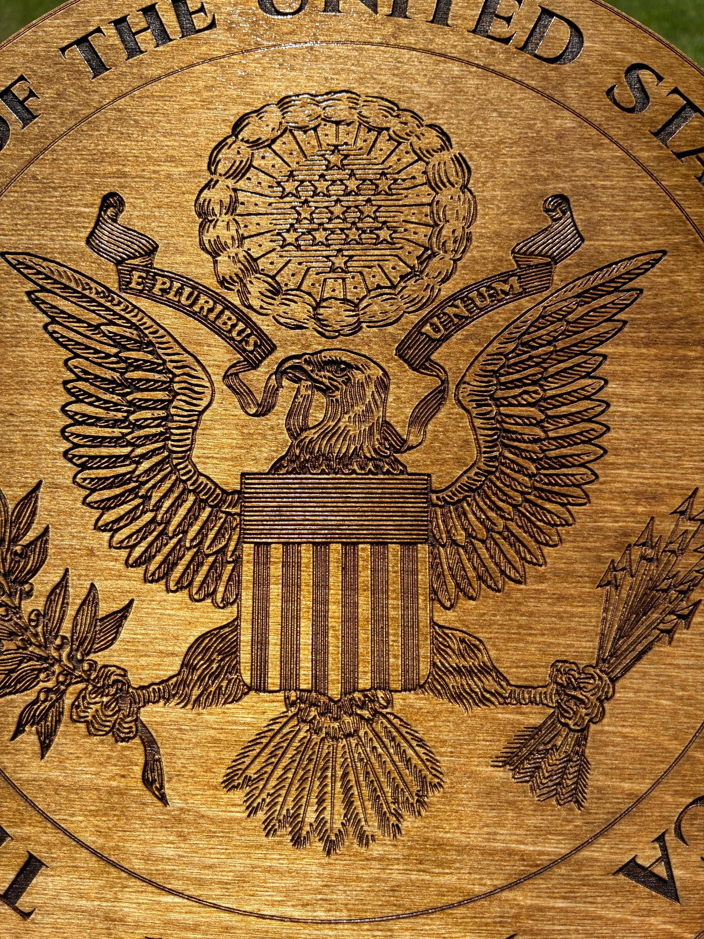 Great Seal of the United States Wood Plaque – 12" Patriotic Wall Art – 1776–2026 American 250th Anniversary Decor