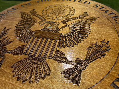 Great Seal of the United States Wood Plaque – 12" Patriotic Wall Art – 1776–2026 American 250th Anniversary Decor