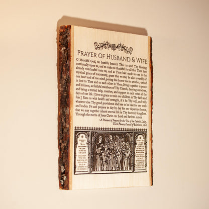 Catholic Prayer of Husband & Wife Wall Art | Wedding Gift for Catholic Couple | Anniversary Gift | Engraved Wood Prayer Plaque | Made in USA