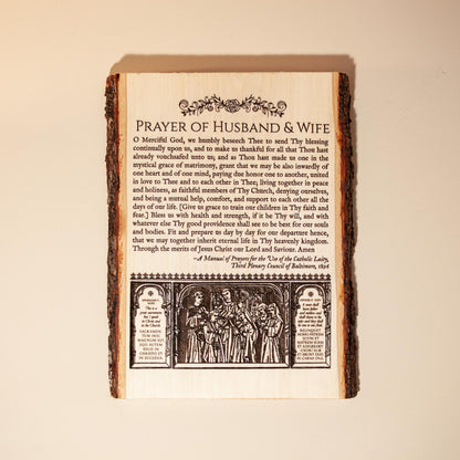 Catholic Prayer of Husband & Wife Wall Art | Wedding Gift for Catholic Couple | Anniversary Gift | Engraved Wood Prayer Plaque | Made in USA