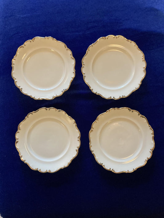 Vintage Schumann Arzberg Platinum Elegance Set of 4 Bread and Butter Plates 6.25"