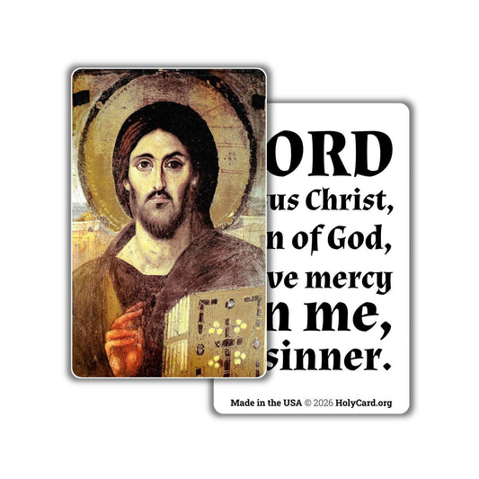 Jesus Prayer Wallet Card – Lord Jesus Christ Son of God Have Mercy on Me a Sinner – Durable Plastic Catholic Holy Card – Made in the USA