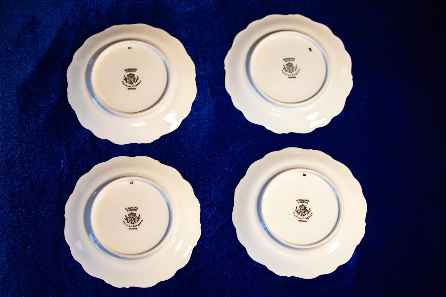 Vintage Schumann Arzberg Platinum Elegance Set of 4 Bread and Butter Plates 6.25 in.