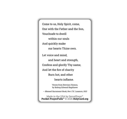 Holy Spirit Prayer Card, One with the Father and the Son | Catholic Confirmation Gift | Pentecost Prayer | Come Holy Spirit | Made in USA