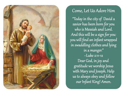 Christmas Wallet Holy Cards & Prayers, Pack of 54
