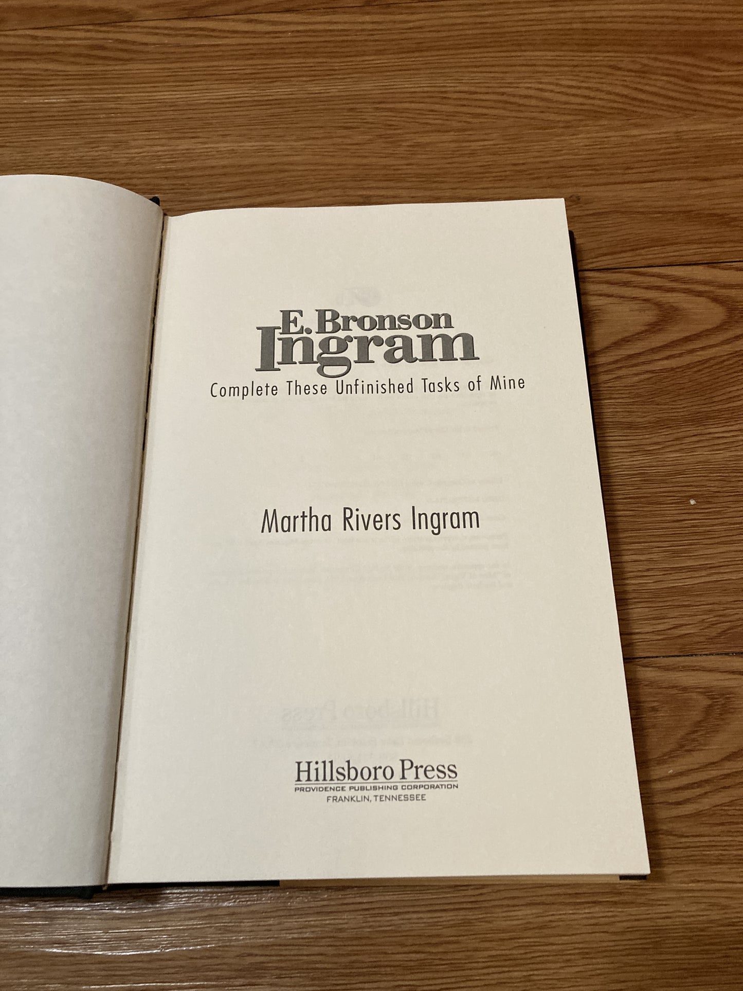 E. Bronson Ingram: Complete These Unfinished Tasks of Mine